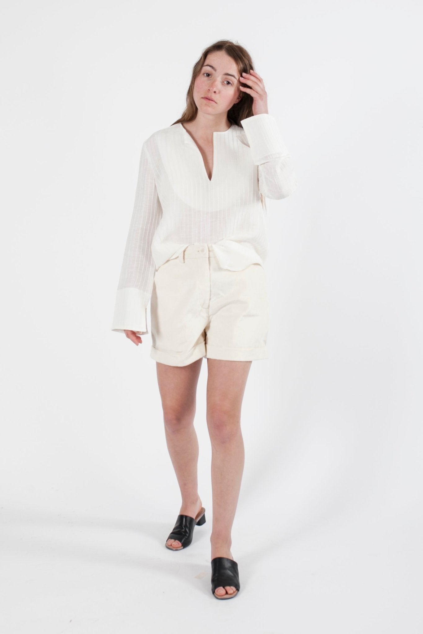 Hemp Corduroy High Waist Shorts - Ensemble Studios