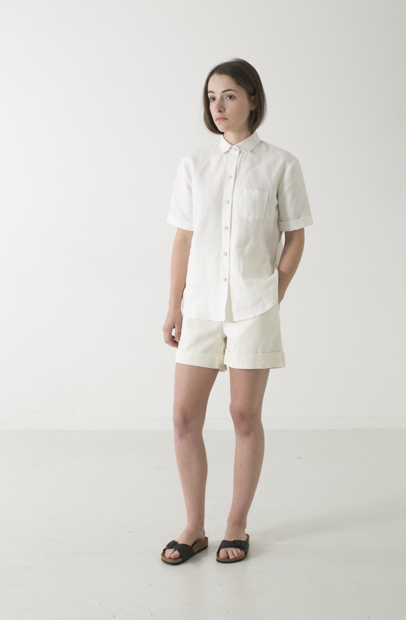 Hemp Twill High Waist Shorts - Ensemble Studios